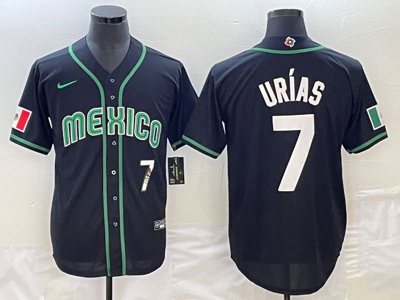 Men 2023 World Cub Mexico #7 Urias Black Nike MLB Jersey35->more jerseys->MLB Jersey